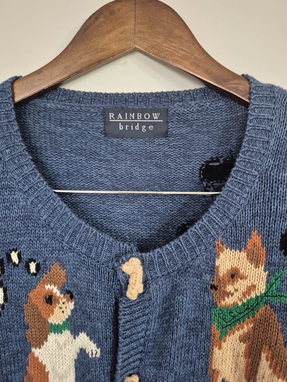 Vintage Rainbow Bridge Eclectic Puppy Knit Sweater See Measurements - Picture 3 of 8